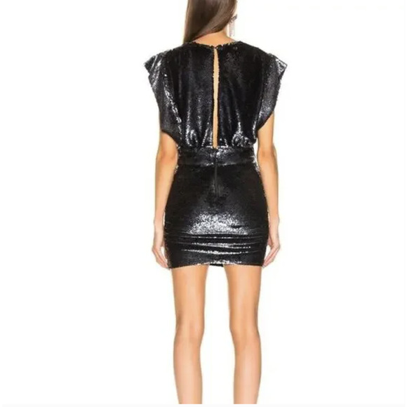 IRO Miracle Dress FR34 US2 Black Silver Sequin Metallic Sparkle Party Club Mini - Picture 12 of 12